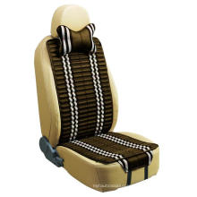 Checked Linen and Velvet Car Seat Cover Double Sides Use-Coffee